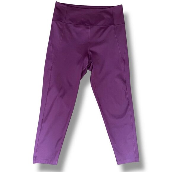 Girlfriend Collective Womens Leggings XL Plum Purple Compressive High Rise 7/8 - Picture 4 of 9